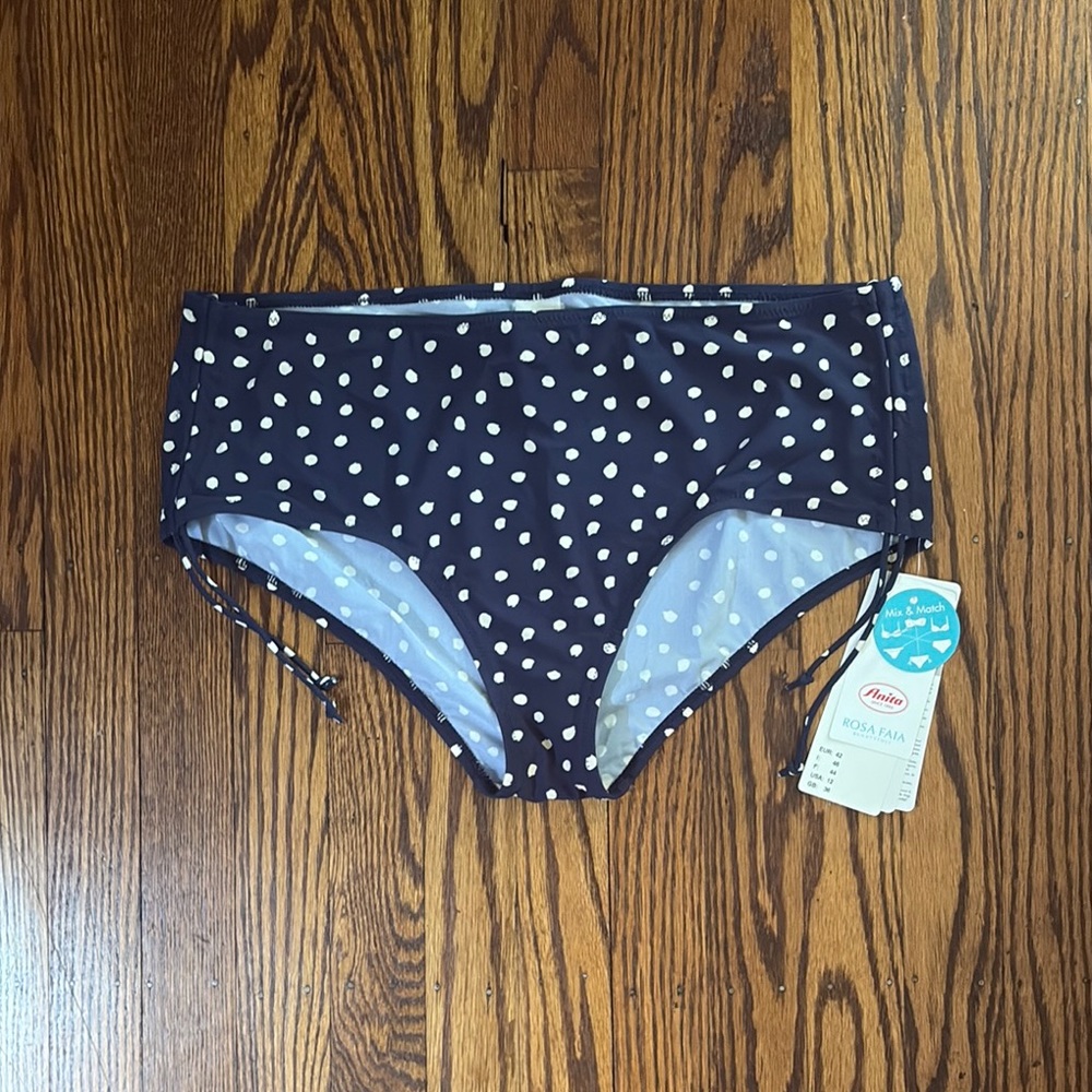 Anita Navy and White Polka Dot Bikini Bottoms